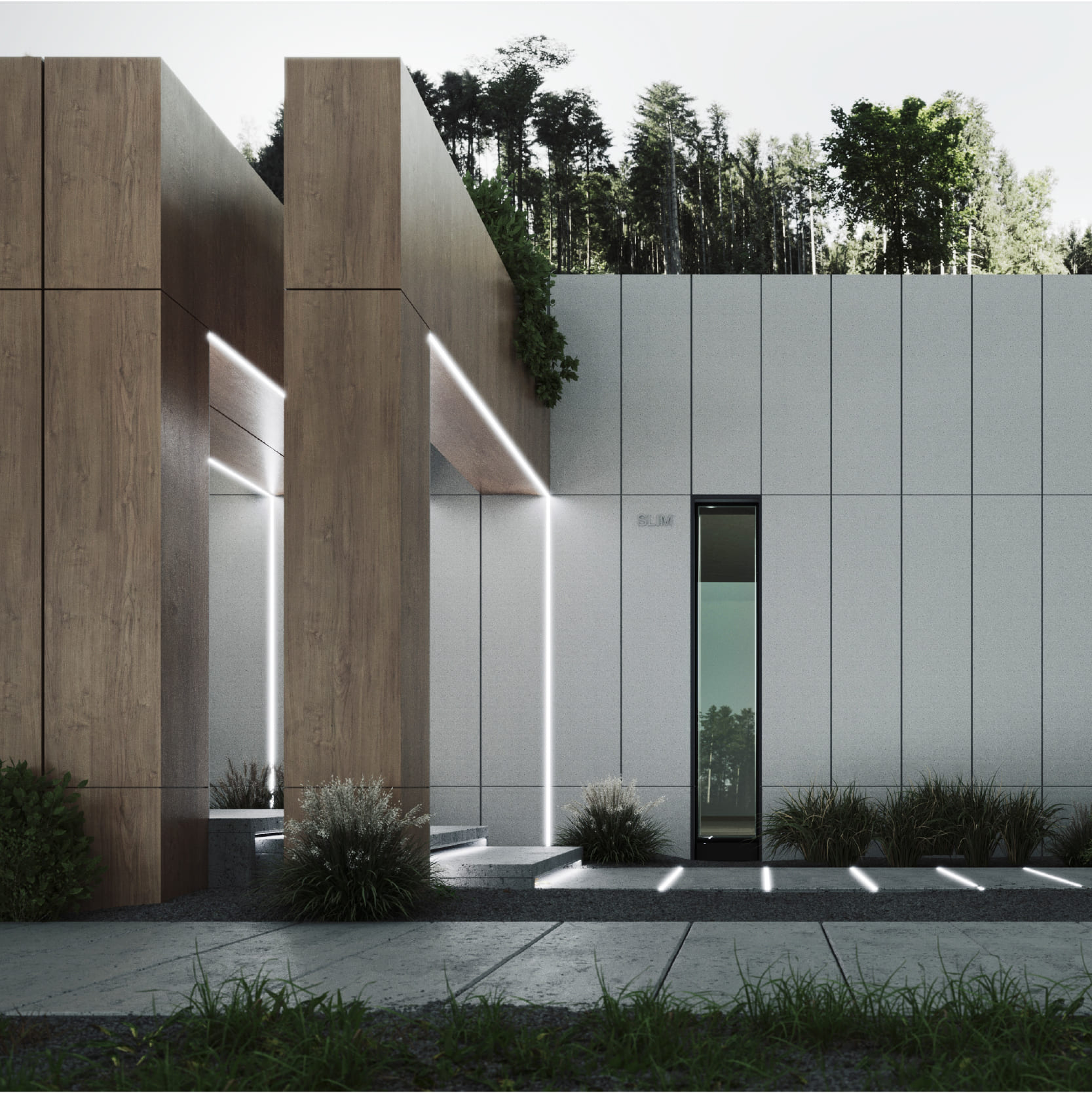  Light that guides the space. Minimalistic, hermetic, and bendable in 3 planes